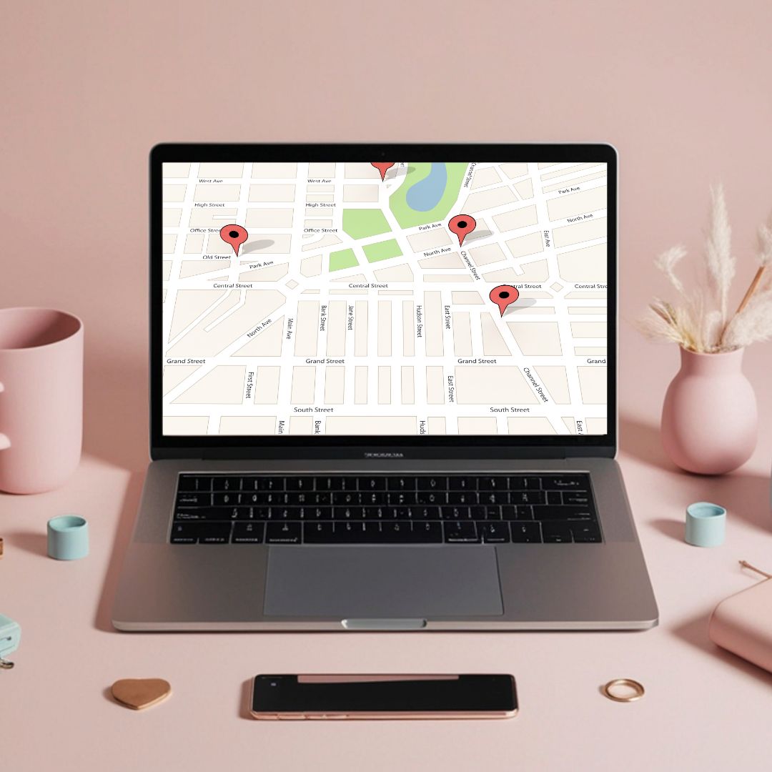 Professional Google Business Profile setup for UK massage shops by Kru Annie Bennett, shown on a laptop mockup to demonstrate local search optimization.